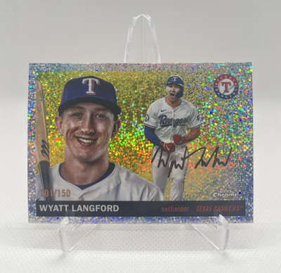 2025 Topps Chrome Platinum Wyatt Langford Sparkle Refractor /150 #142 