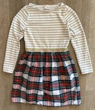 Crewcuts Holiday Dress Girls Size 10 Red Tartan Plaid  Gold Stripe Christmas