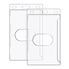 Hard Plastic Badge Holder, FadyRaye Clear ID Name Card Holder