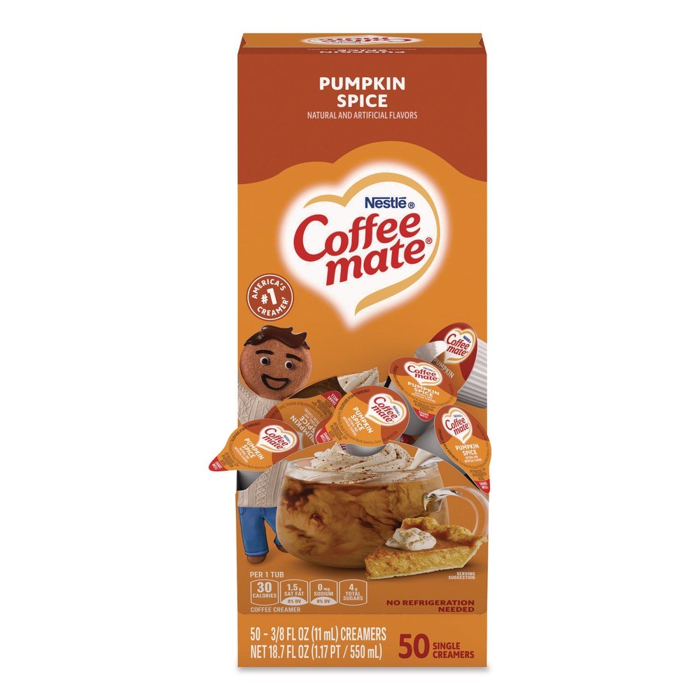Coffee-Mate 75520 0.38 Oz. Liquid Coffee Creamer - Pumpkin Spice (50/Box) New