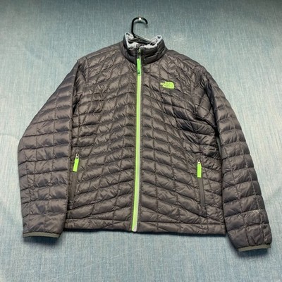 The North Face Boys Puffer Jacket Size L 14/16 Grey Green ThermoBall Full Zip