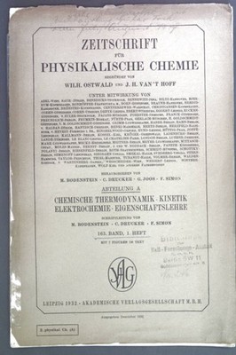 Zeitschrift für physikalische Chemie. Abteilung A Chemische Thermodynamik, Kinet