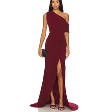 Elliatt Isadora Off The Shoulder Maxi Gown Size Small Burgundy Red