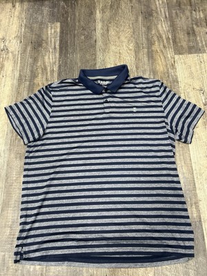 Izod Golf Polo Mens Shirt XL Stretch Golf Short Sleeve Blue Stripe