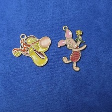 Disney Winnie the Pooh Tigger  Piglet 1" Metal Key Charm Collectible Keychain