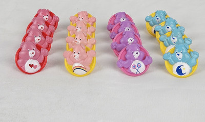 Vintage 1990 s Care Bears Ring Set (16)   Bakery Cake Toppers Birthday Party Fav
