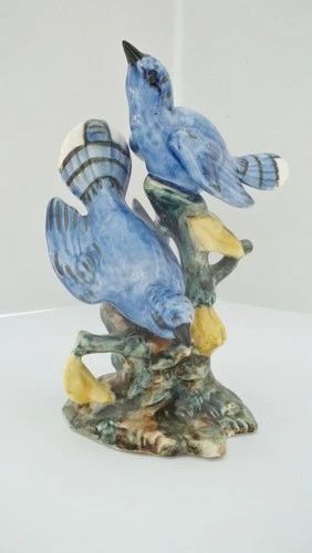 Stangl Pottery Birds DOUBLE BLUEBIRDS #3276D signed EJ and stamped Stangl