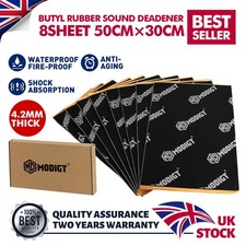 Butyl Sound Deadening Mat Car Insulation Door Van Bonnet 4.2mm 50% Thicker UK