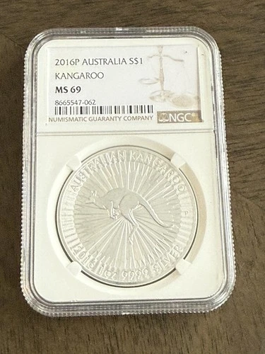 2016-P Australia Kangaroo Silver Coin, NGC Certified MS69
