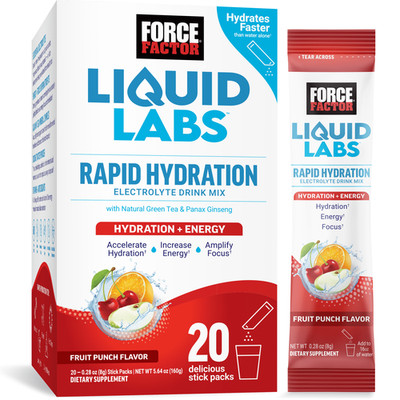 Force Factor Liquid Labs Energy Electrolyte Powder, Hydration Powder