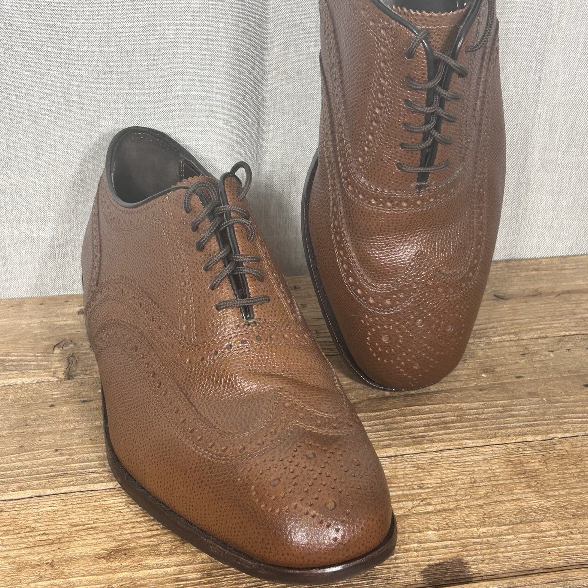 NWOB Florsheim Lexington Oxford Shoes Leather Cognac Pebble  display picture 2