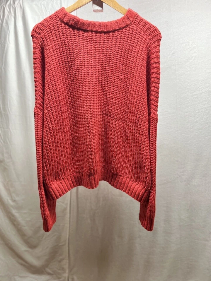 Suéter Madewell Para Mujer Talla XXL Rojo Grueso Tejido Poliamida Cuello Redondo Clásico Foto 2 de 4