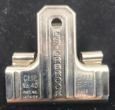 Vintage Esterbrook No. 40 Ball Bearing Clip 3" Steel Paper Clamp - Made in USA