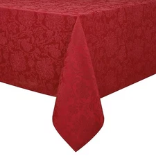 Winter Wonderland Holiday Medley Red Damask Tablecloth, 60x144 Oblong