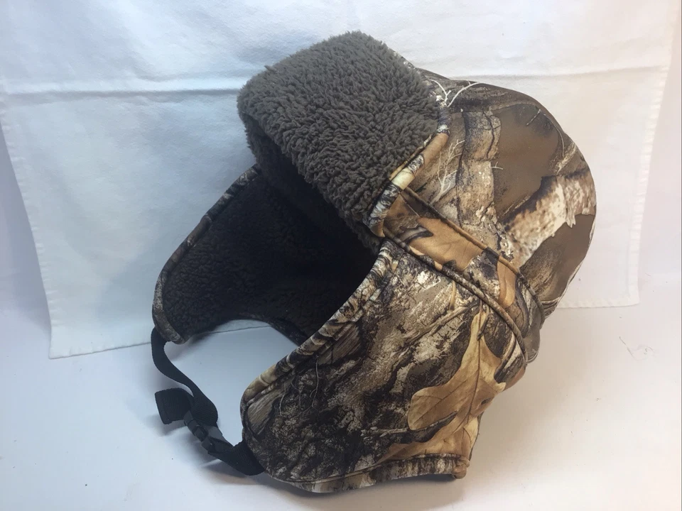 Camo Hunting Hat Sherpa Lined Ear Flap Cap Cold Weather Outdoor Winter Gear - Image 2 of 4