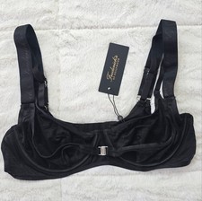 NWT Frederick's of Hollywood Black Mesh Underwire Bra Size L