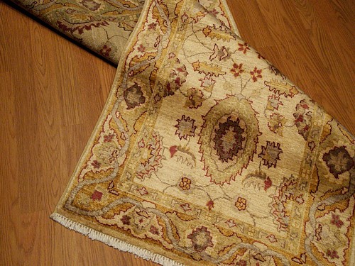 2.6 x 10.4 Handmade High Quality Ziegler Runner _Veggie Dyed Hand Spun Fine Wool - Picture 9 of 12