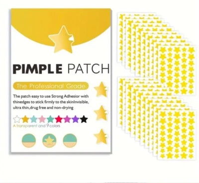 Acne / Pimple Patches - 80 Pieces, Hypoallergenic, Fragrance-Free, Golden Stars