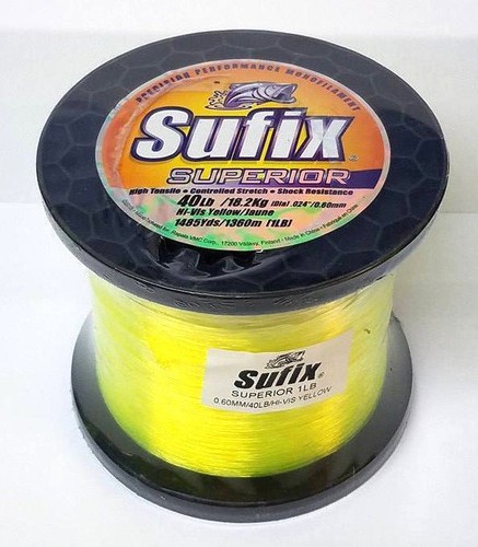 SUFIX SUPERIOR HI-VIS YELLOW MONOFILAMENT LINE - 1LB SPOOL (CHOOSE LB TEST) - Picture 8 of 11