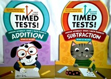 First Second Grade Addition Subtraction Timed Test Booklets Set of 2 NEW