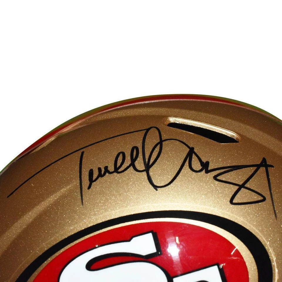 Casco de fútbol americano réplica tamaño completo de velocidad firmado por Terrell Owens de los 49ers de San Francisco Foto 2 de 4