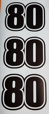 Rennnummer 4''x3'' Aufkleber Decal x3 THC80