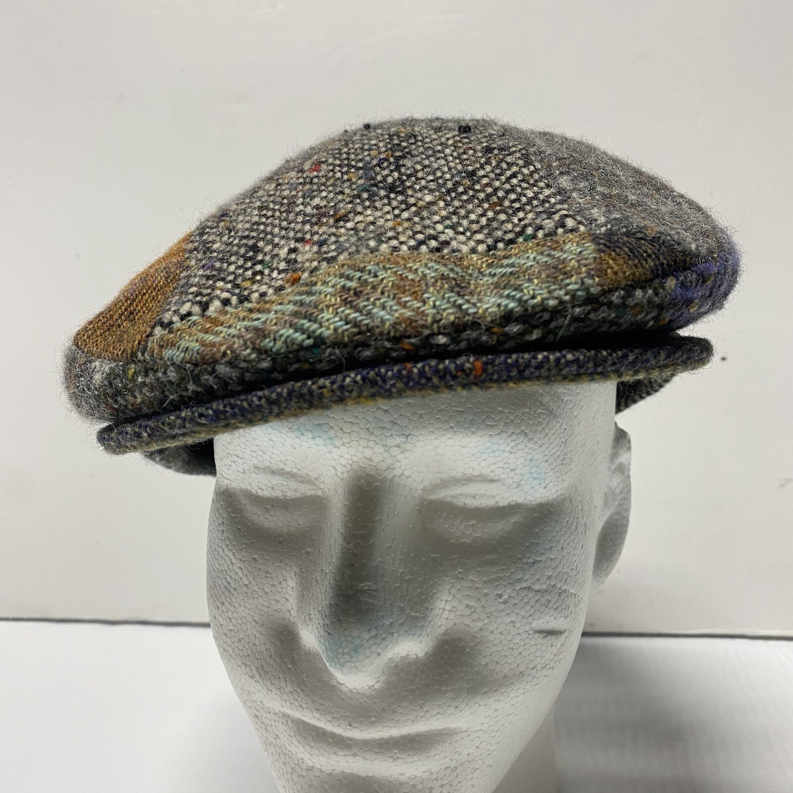 Jonathan Richard Tweed Patchwork Wool Newsboy Fla… - image 1