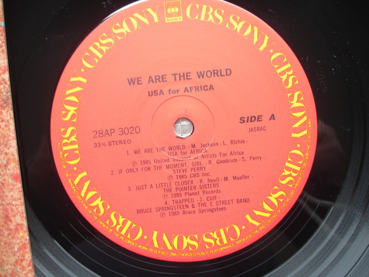 We Are The World - USA For Africa Vintage Japanese LP CBS/Sony