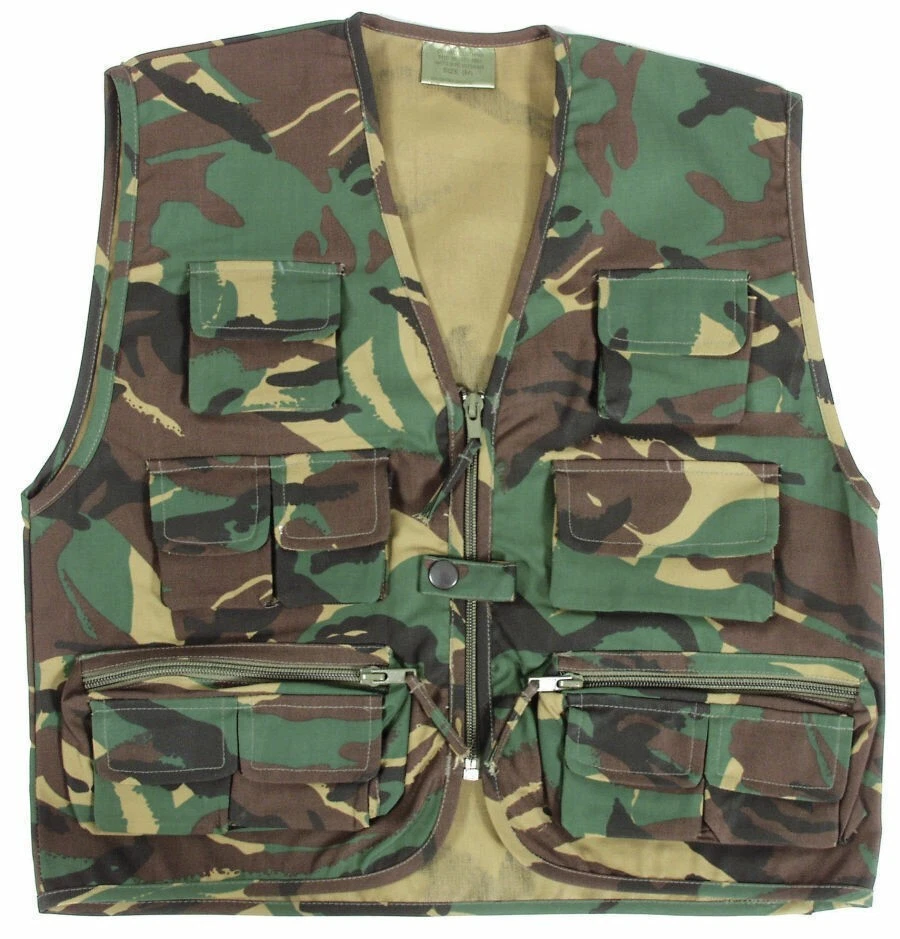 Kids Army Action Vest Top British DPM Camo Cotton Soldier 95 Mil-com Top Size S