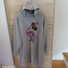 Uniqlo x Disney Minnie Hooded Women Oversize Tunic Dress Heather Grey Sz XL