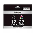 2 New Genuine Factory Sealed Lexmark 17 Black 27 Color Inkjet Cartridges