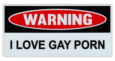 Funny Warning Magnet - I Love Gay Porn - 6" x 3" Magnetic Bumper ...