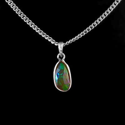Teardrop Opal Pendant,Matrik    Blue Necklace Gemstone Stone  J-215