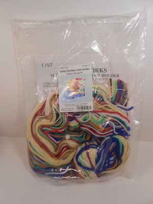 Design Works Crafts Teddy Reindeer Card Holder Plastic Canvas Kit