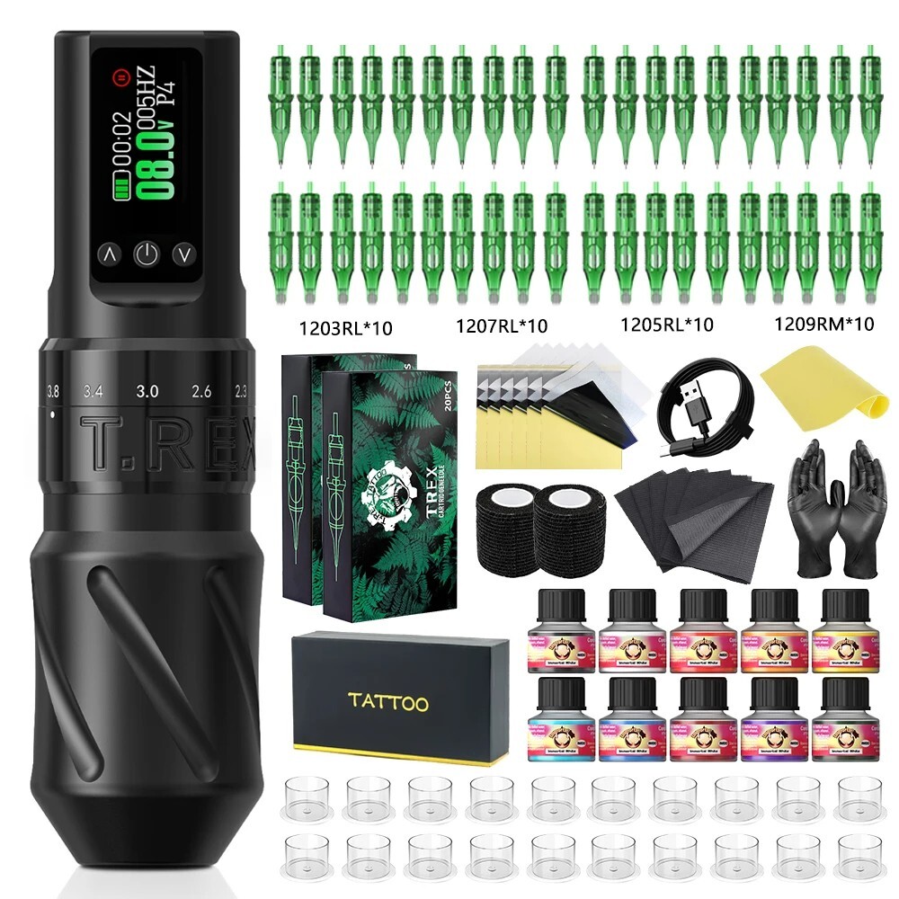 Tattoo Kit T-Rex Cordless Tattoo Kit Permanent Makeup Tattoo