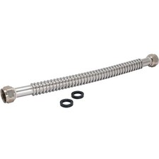 12 Inch WaterFlex Water Heater Connector 3/4 Inch FIP x 3/4 Inch FIP Stainles...