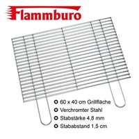 Grillrost Mit 60X40 Cm GrillfläChe - Aus Verchromtem Stahl, StabstäRke 4,8 Mm