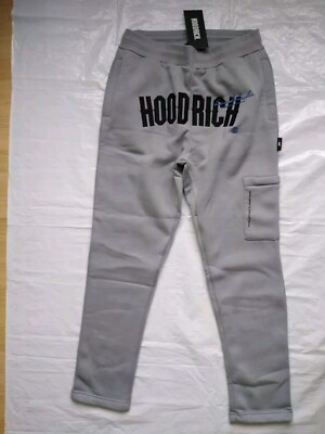 Hoodrich mens logo embroidered grey joggers trackpants Tracksuit
