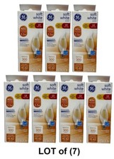 GE Soft White LED 40 Watt Clear Light Bulbs Candelabra Base Flame Tip Lot of 7