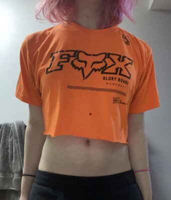 FOX Racing Glory Bound MCMLXXIV orange crop top Mens Small