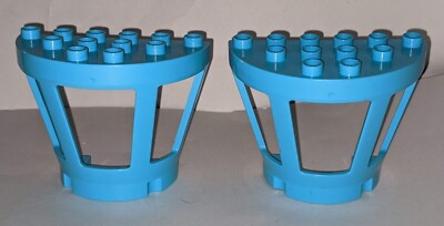 Lego Lot Of 2 DUPLO 35579 Airport Tower Azure Blue 2016 Replacement Pieces Parts