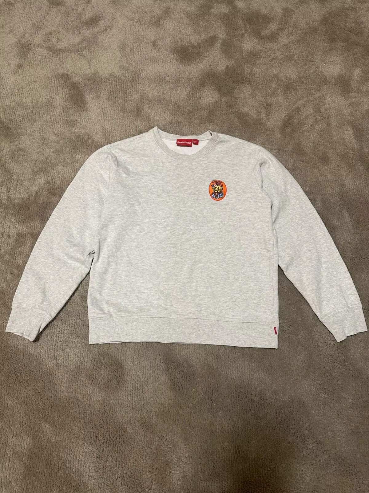 Col rond Supreme Ganesh SS18 gris cendre taille M