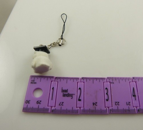 Grad Owl graduation whitel cell phone strap or purse charm zipper pull - 第 5/5 張圖片