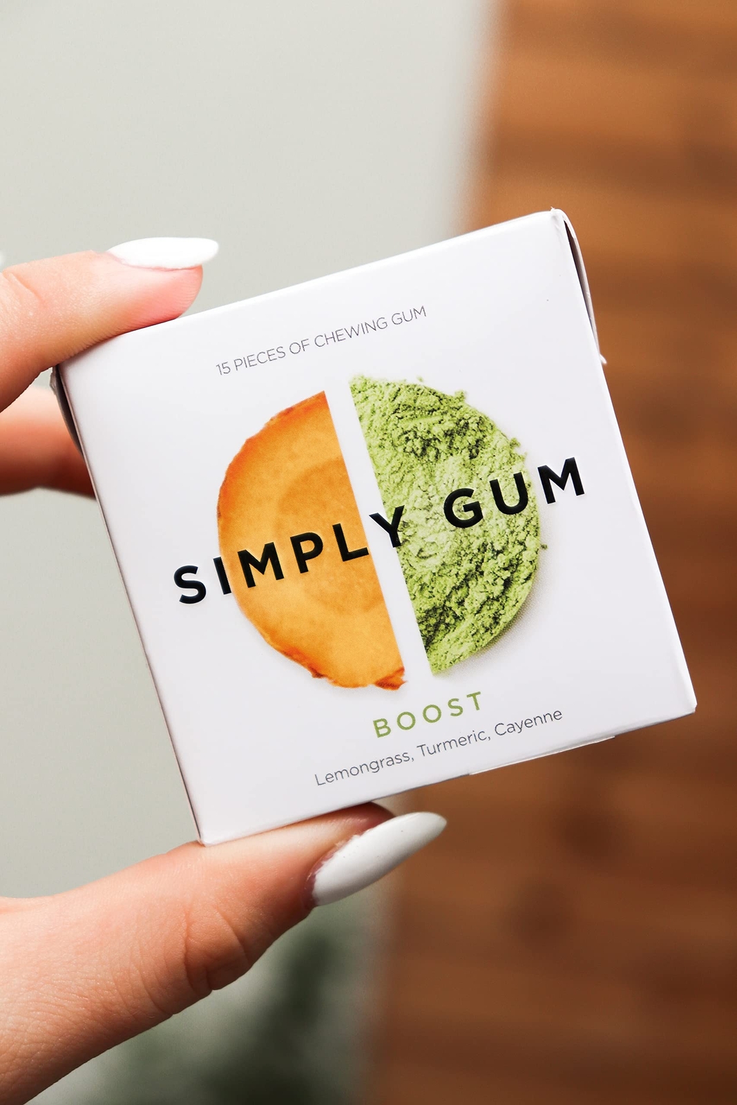 Simply Gum Natural Chewing Gum Boost with Lemongrass and Turmeric