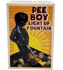 Wee Pee Boy Water Fountain - Light-Up Tabletop Office Desk Peeing Boy with Rocks