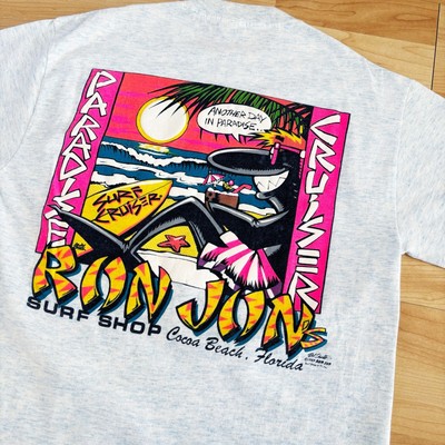 Vintage 80s Ron Jon Surf Shop Pocket Shirt M Shark RARE Single 