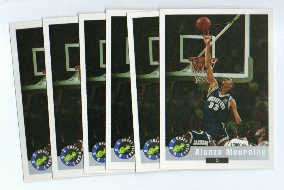 Alonzo Mourning 1992 Classic Draft Picks MIAMI HEAT #60 6X ROOKIE RC LOT
