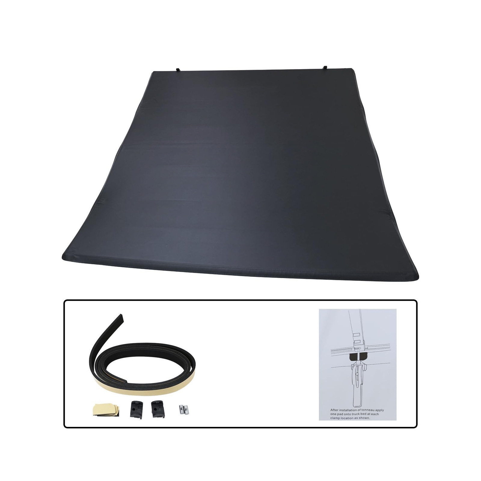 PENSUN 6.4Ft Soft Quad-Fold Truck Bed Tonneau Cover for 2002-2025 Dodge Ram 1...