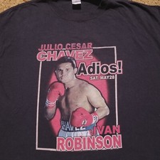 Vintage Julio Cesar Chavez vs Ivan Robinson 2005 Boxing T-shirt XL Y2K Adios