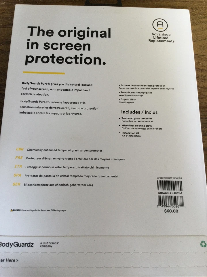 BodyGuardz Pure Tempered Glass Screen Protector-iPad Air 10.5 inch, Pro 10.5inch - Image 2 of 2